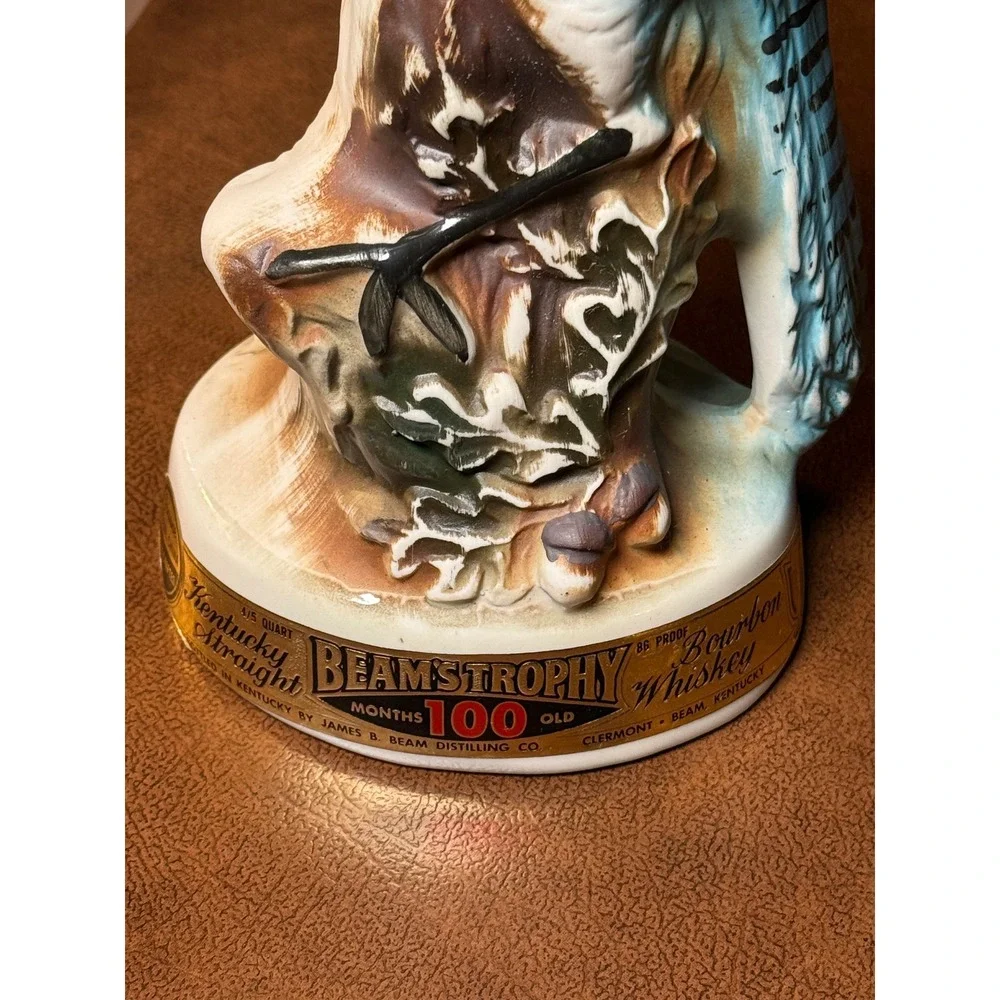Vintage 1969 Jim Beam Blue Jay Decanter Beamstrophy Bourbon Bottle EMPTY